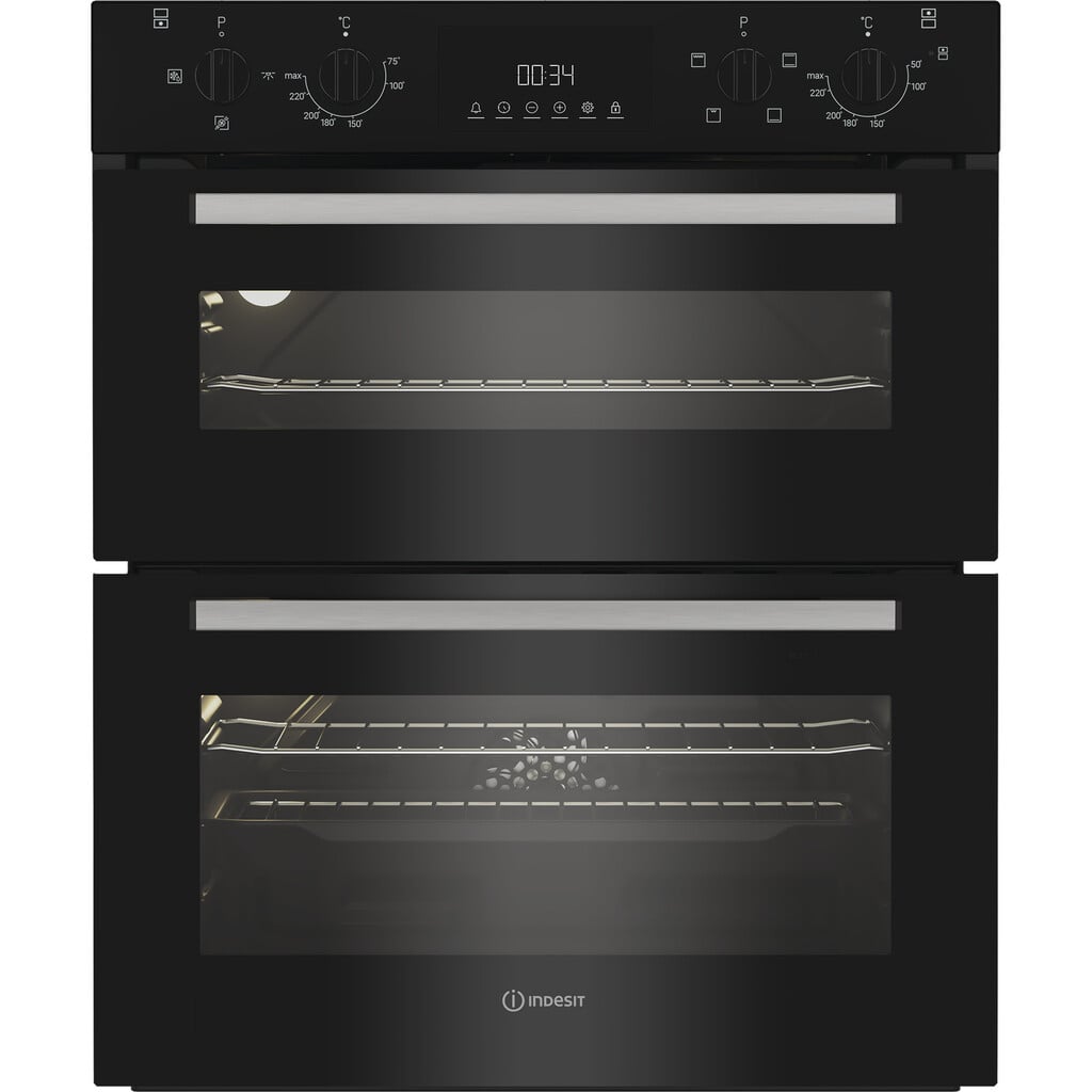 Indesit DUI 10D B Built Under Electric Double Oven – Black – A/A Rated #413198