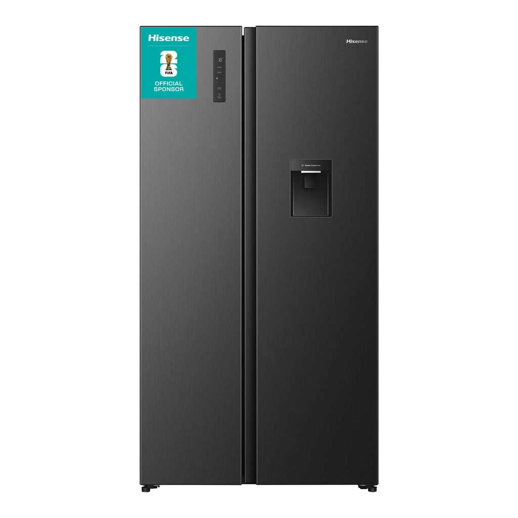 Hisense PureFlat American RS3P558NMFD Wifi Connected Total No Frost American Fridge Freezer – Black Stainless Steel – D Rated #412101