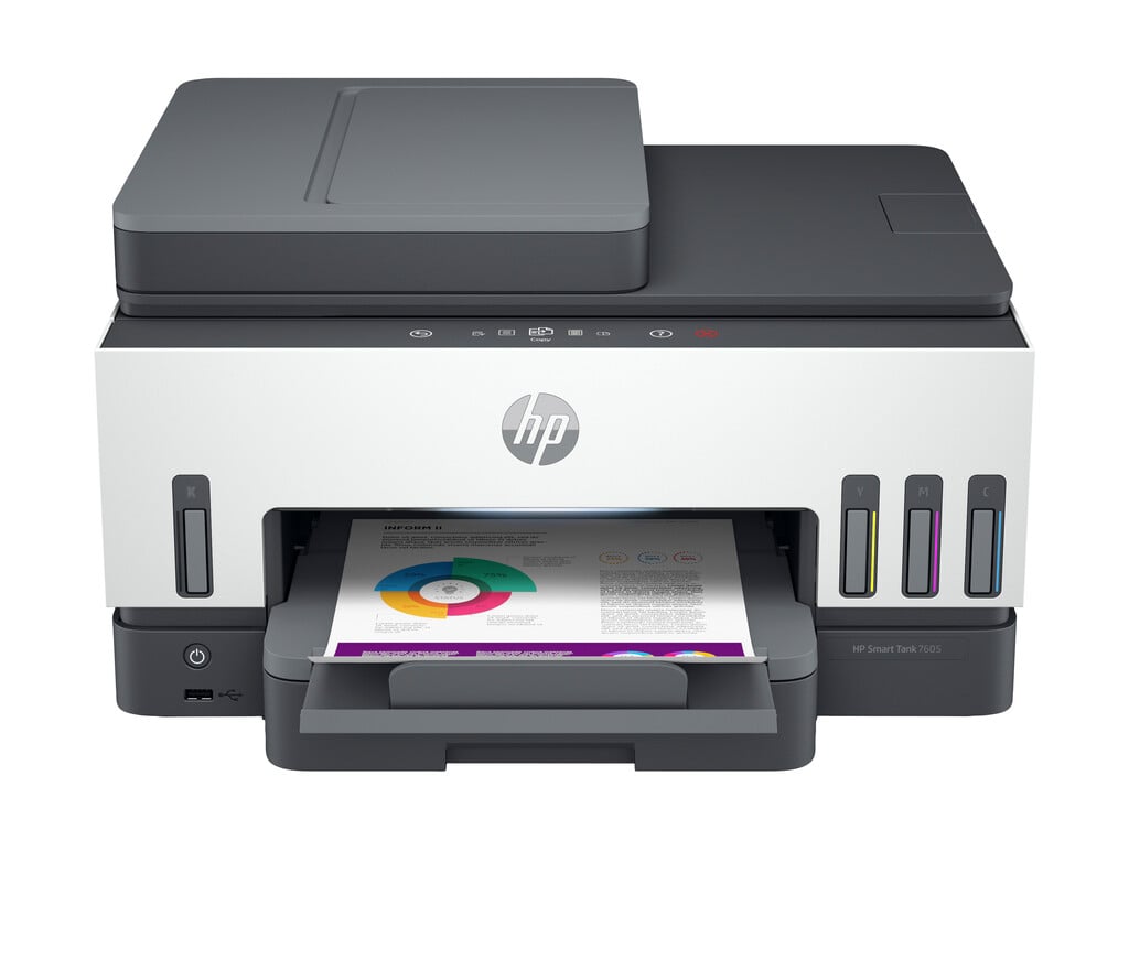 HP Smart Tank 7605 Wireless Inkjet Printer Up to 3 years of Ink Included – Grey #404576