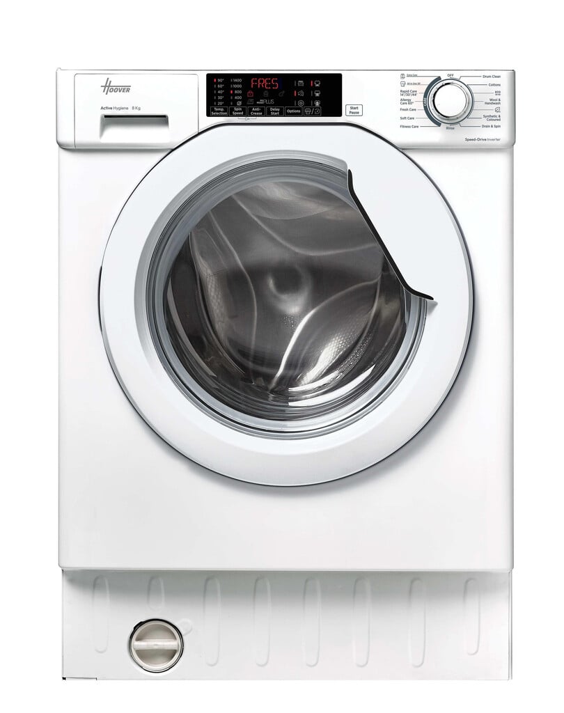Hoover H-WASH 300 HBW 48TAMEJ-80 Integrated 8kg Washing Machine with 1400 rpm – White – A Rated #413093