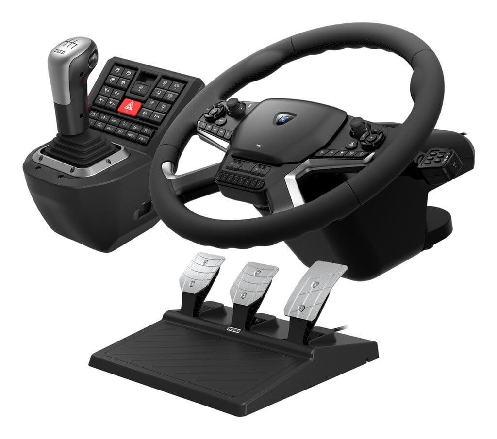 Hori Force Feedback Truck Control System Steering Wheel and Pedals For PC – Black #412849