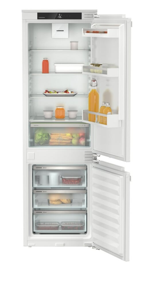 Liebherr Pure ICNe5103 177cm 70/30 Integrated No Frost Fridge Freezer with Fixed Door Hinge – White – E Rated #413904