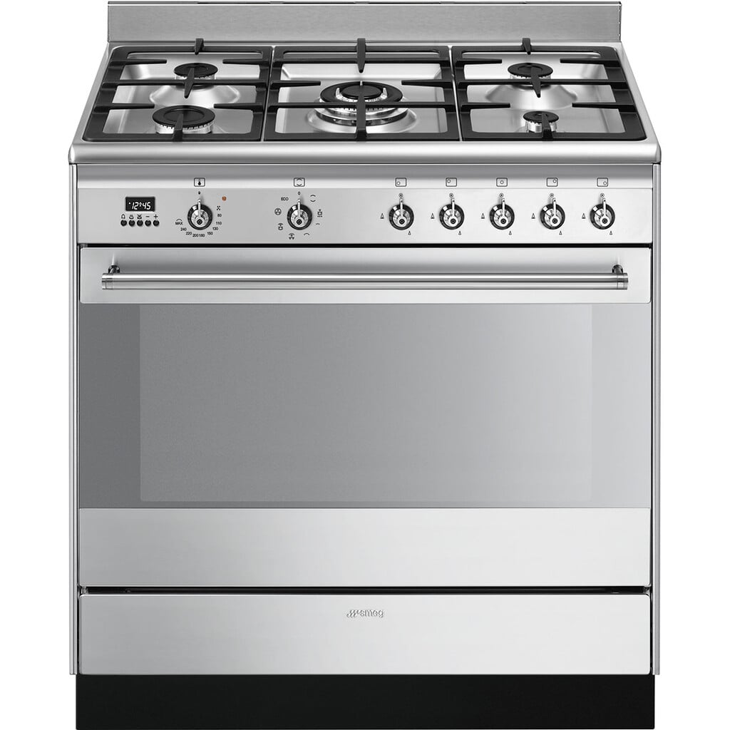 Smeg Concert SUK91MFX9 90cm wide Dual Fuel Range Cooker with Gas Hob – Stainless Steel – A Rated #416577