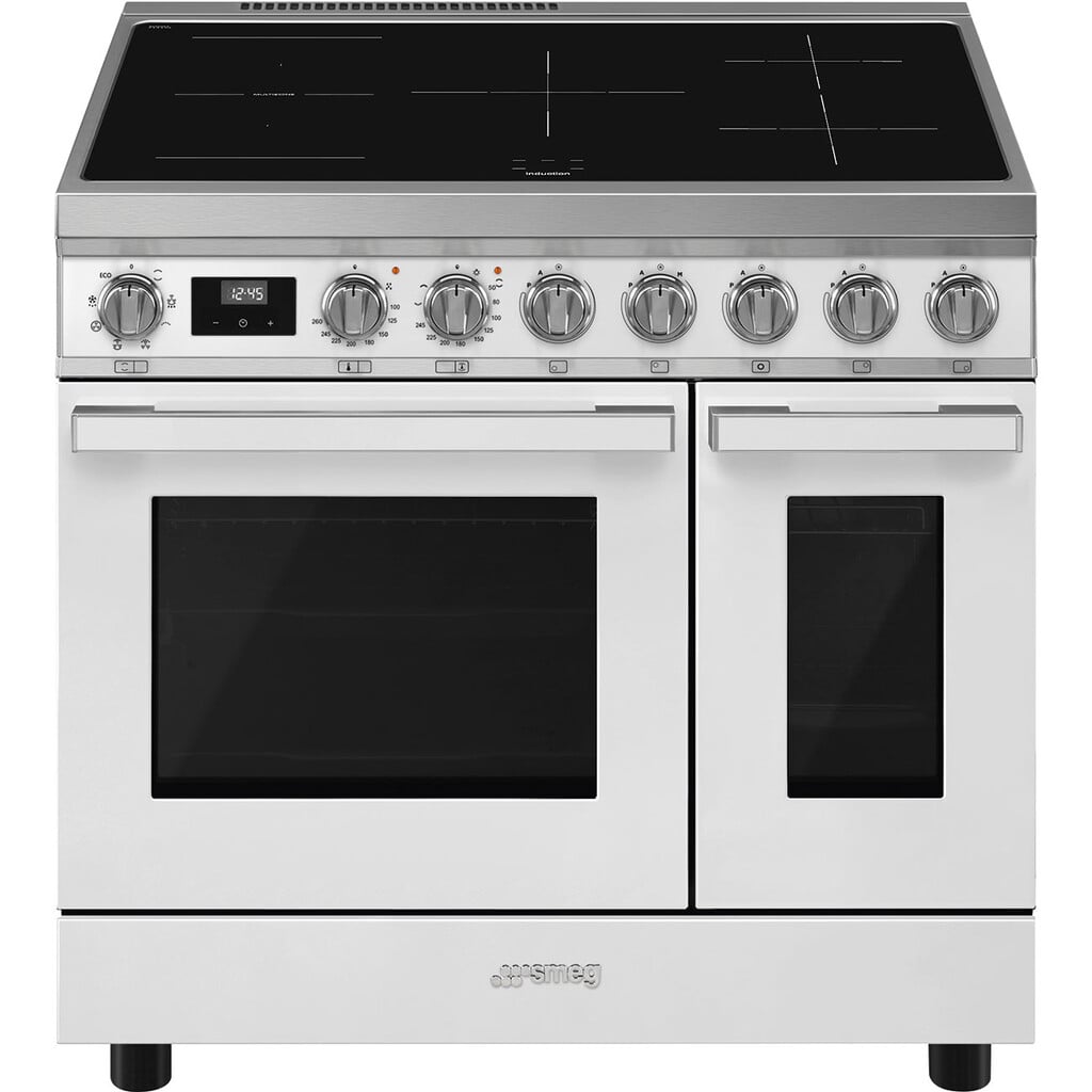 Smeg Portofino CPF92IMWH 90cm wide Electric Range Cooker with Induction Hob – White – A/A Rated #416291