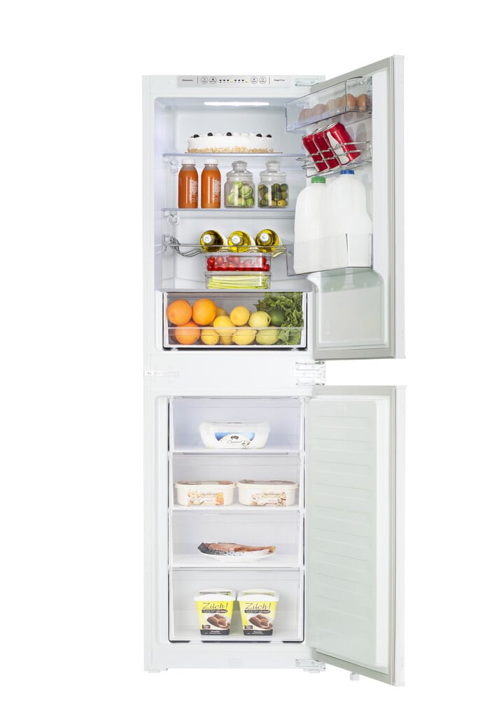 Hisense RIB291F4AWE 177cm 50/50 Integrated Frost Free Fridge Freezer with Sliding Door Hinge – White – E Rated #414666