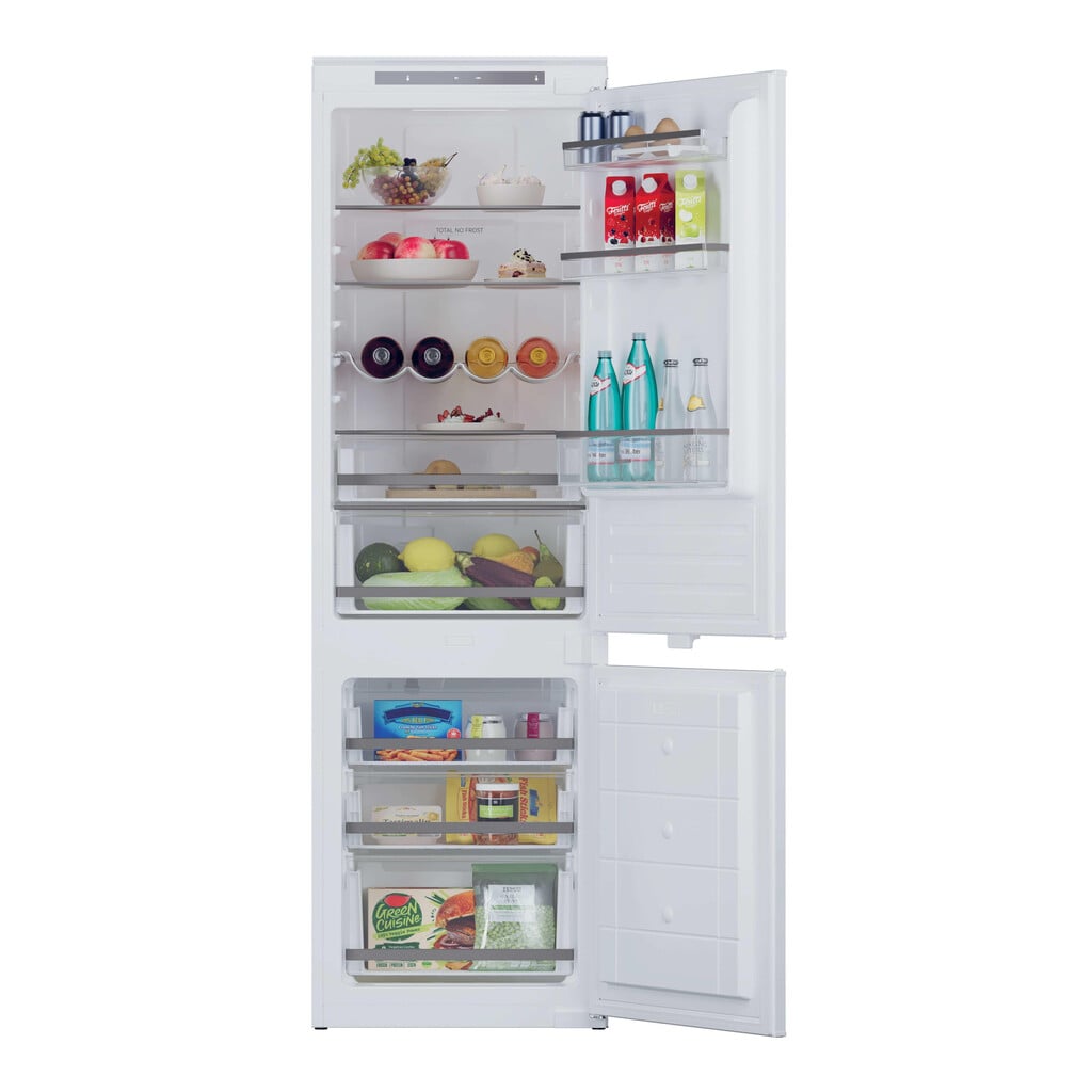 Hoover H-FRIDGE 300 HOBBMT18EK 177cm 70/30 Integrated Total No Frost Fridge Freezer with Sliding Door Hinge – White – E Rated #415950