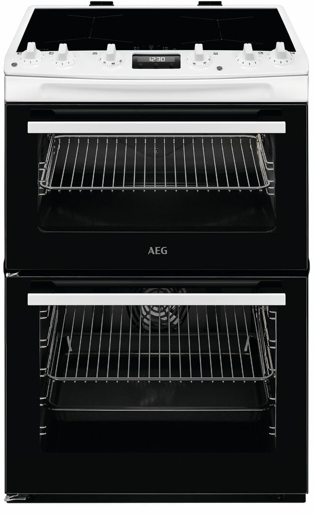 AEG 5000 SurroundCook CIX6540ACW 60cm Wide Double Oven Electric Cooker with Induction Hob – White – A Rated #416738