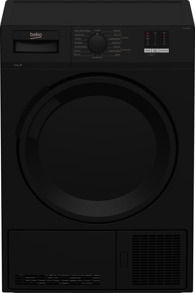 Beko DTLCE80051B 8Kg Condenser Tumble Dryer – Black – B Rated #415646