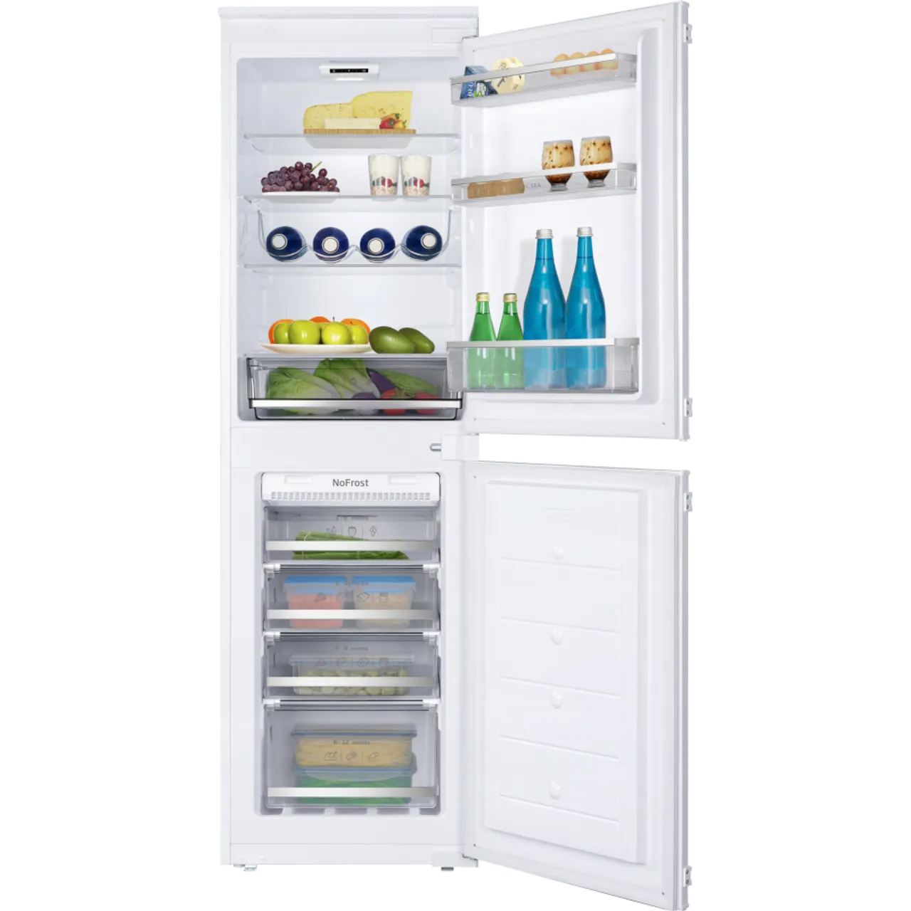 CDA FW653 177cm 50/50 Integrated Frost Free Fridge Freezer with Sliding Door Hinge – White – E Rated #417969
