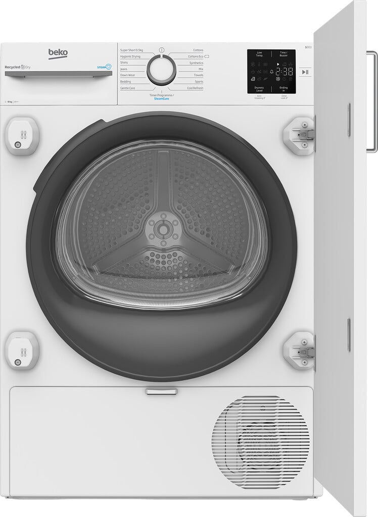 Beko NTIKP81131W 8Kg Integrated Heat Pump Tumble Dryer – White – A++ Rated #415600
