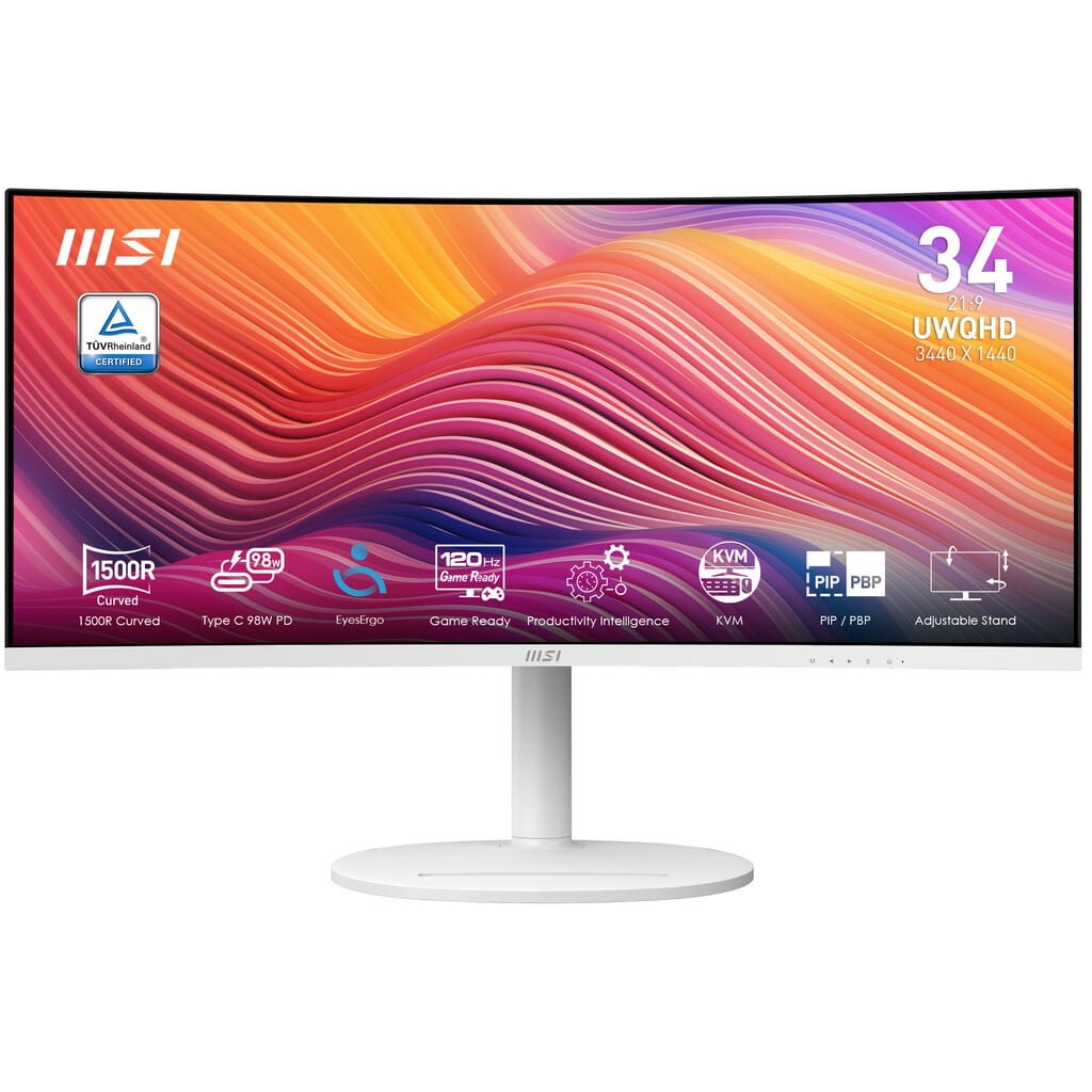 MSI Modern MD342CQPW 34″ UltraWide Quad HD 120Hz Curved Monitor – White #416720