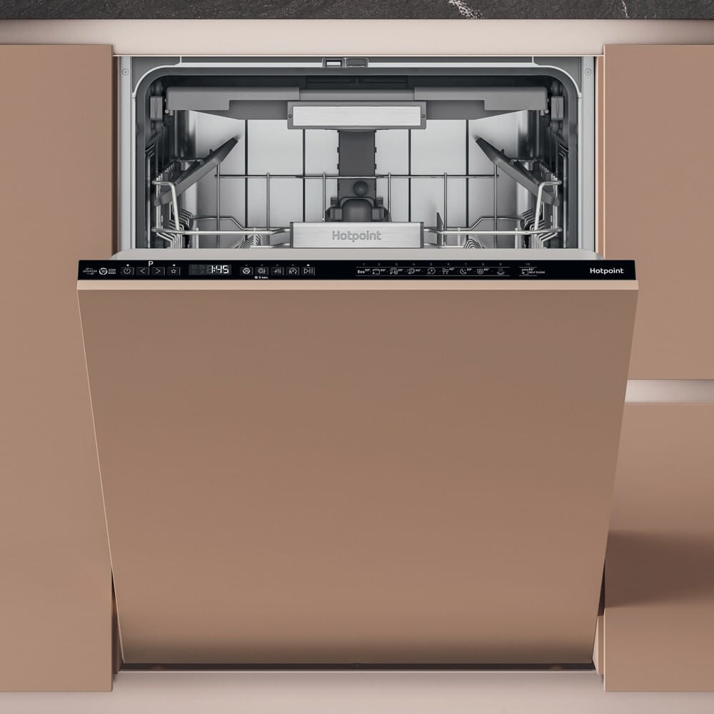 Hotpoint H7IHP42LUK Fully Integrated Full Size Dishwasher – Black Control Panel with Fixed Door Hinge Kit – C Rated #415396