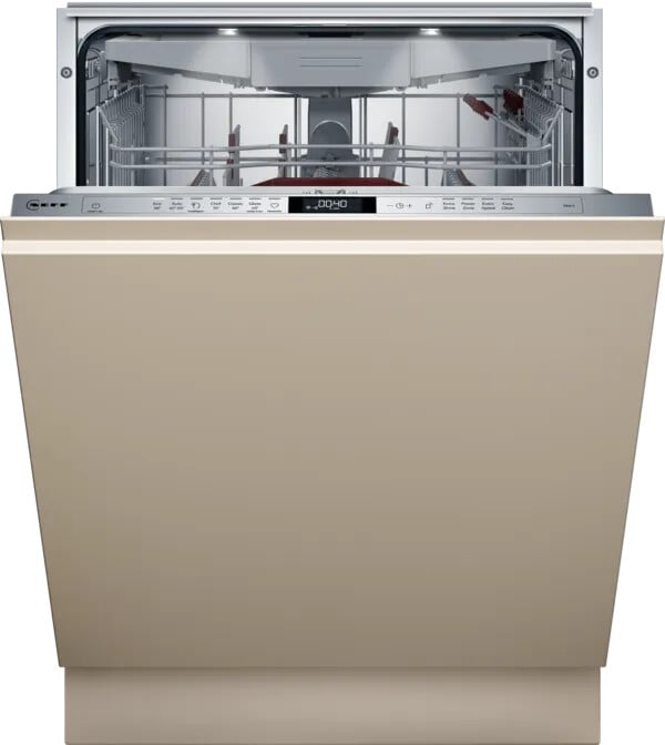 NEFF N70 S197YCX05G Integrated Full Size Dishwasher – Stainless Steel Control Panel with Sliding Door Hinge Kit – A Rated #417034