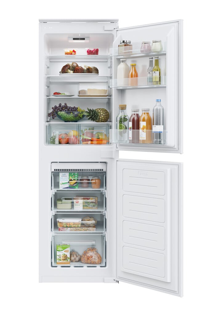 Candy CB50N518EK 177cm 50/50 Integrated Total No Frost Fridge Freezer with Sliding Door Hinge – White – E Rated #406598