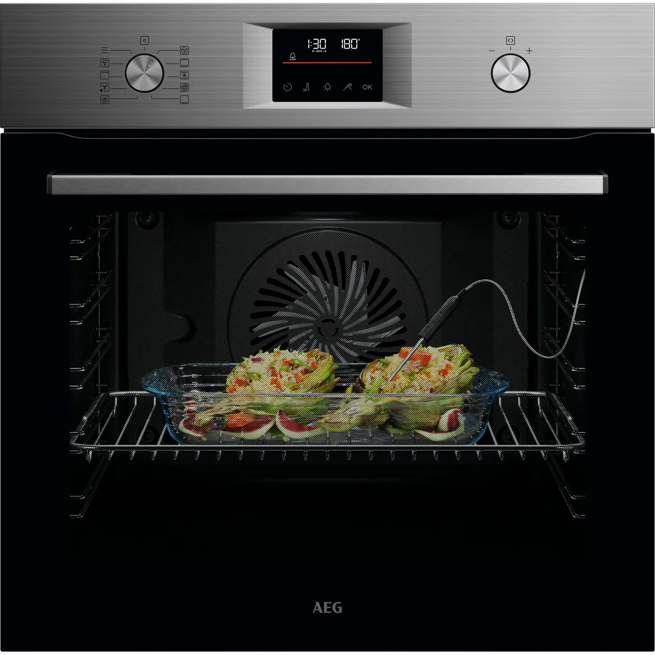 AEG 6000 SenseCook® OS6AB50AM Built In Electric Single Oven – Stainless Steel – A+ Rated #406058
