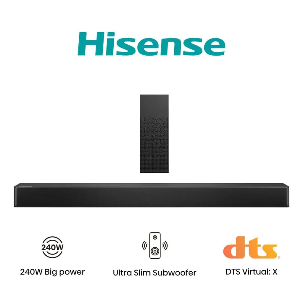 Hisense 2.1 Soundbar with Wireless Subwoofer – Black HS2100 #414128