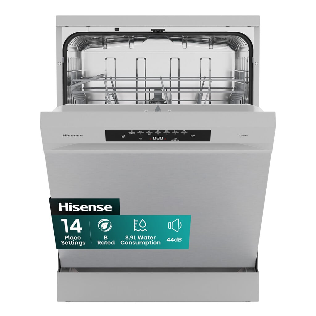 Hisense Hi4 HS642B90X Full Size Dishwasher – Silver – B Rated #417925