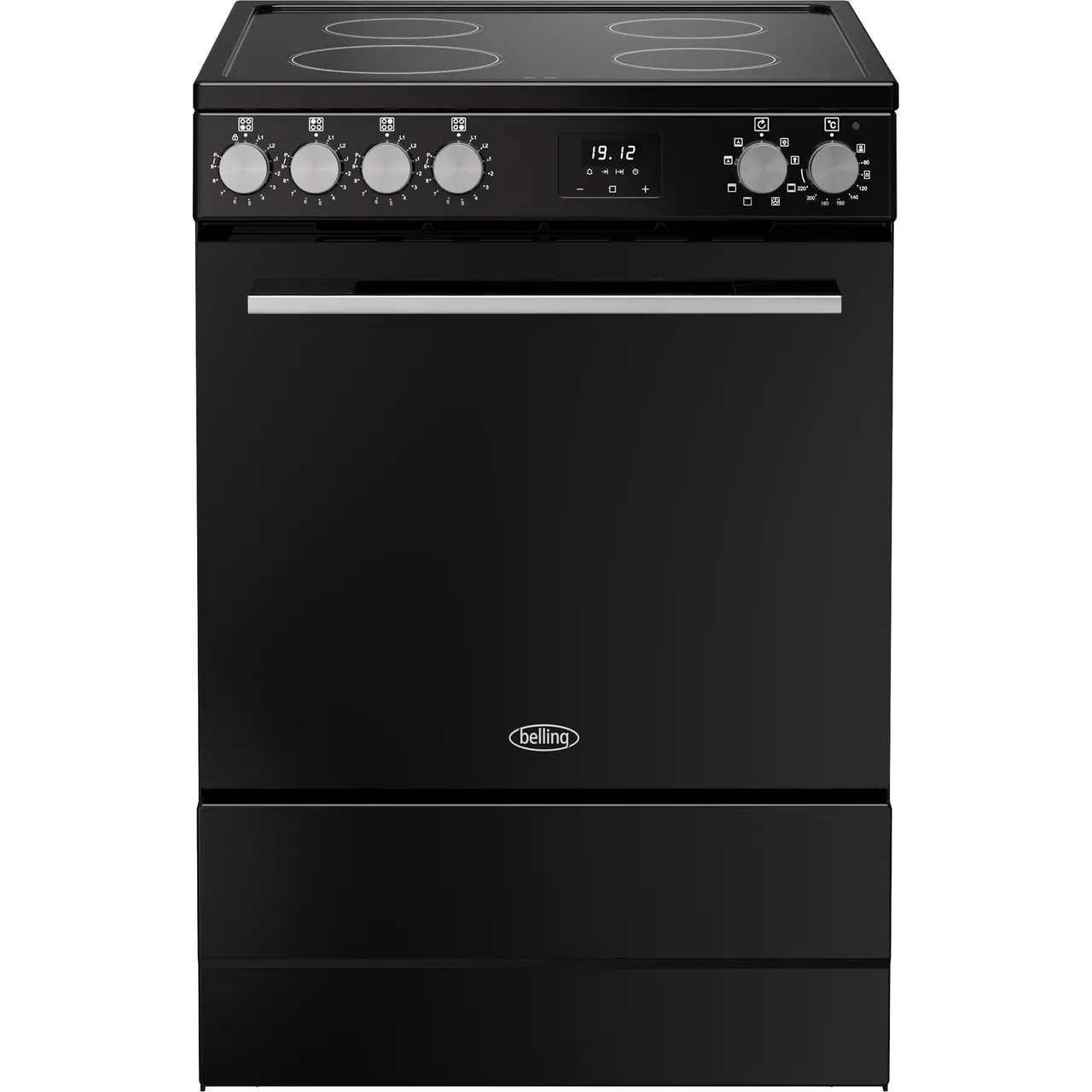 Belling 60cm wide Single Oven BEL FSA VISION SGL 60Ei Electric Cooker with Induction Hob – Black / Silver Steel – A Rated #410229