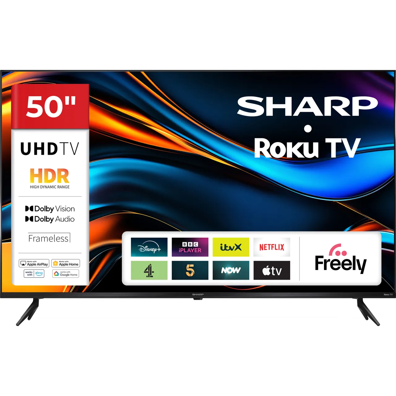 Sharp HJ4225K 50″ 4K Ultra HD Smart Roku Freely TV [2025] – 4T-C50HJ4225KB #417813
