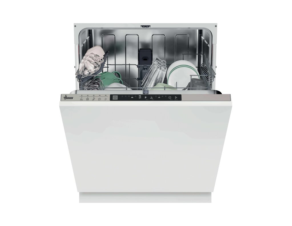 Hoover H-DISH 300 LITE HIP 3C7E0S-80 Fully Integrated Full Size Dishwasher – Black Control Panel with Fixed Door Hinge Kit – C Rated #417551