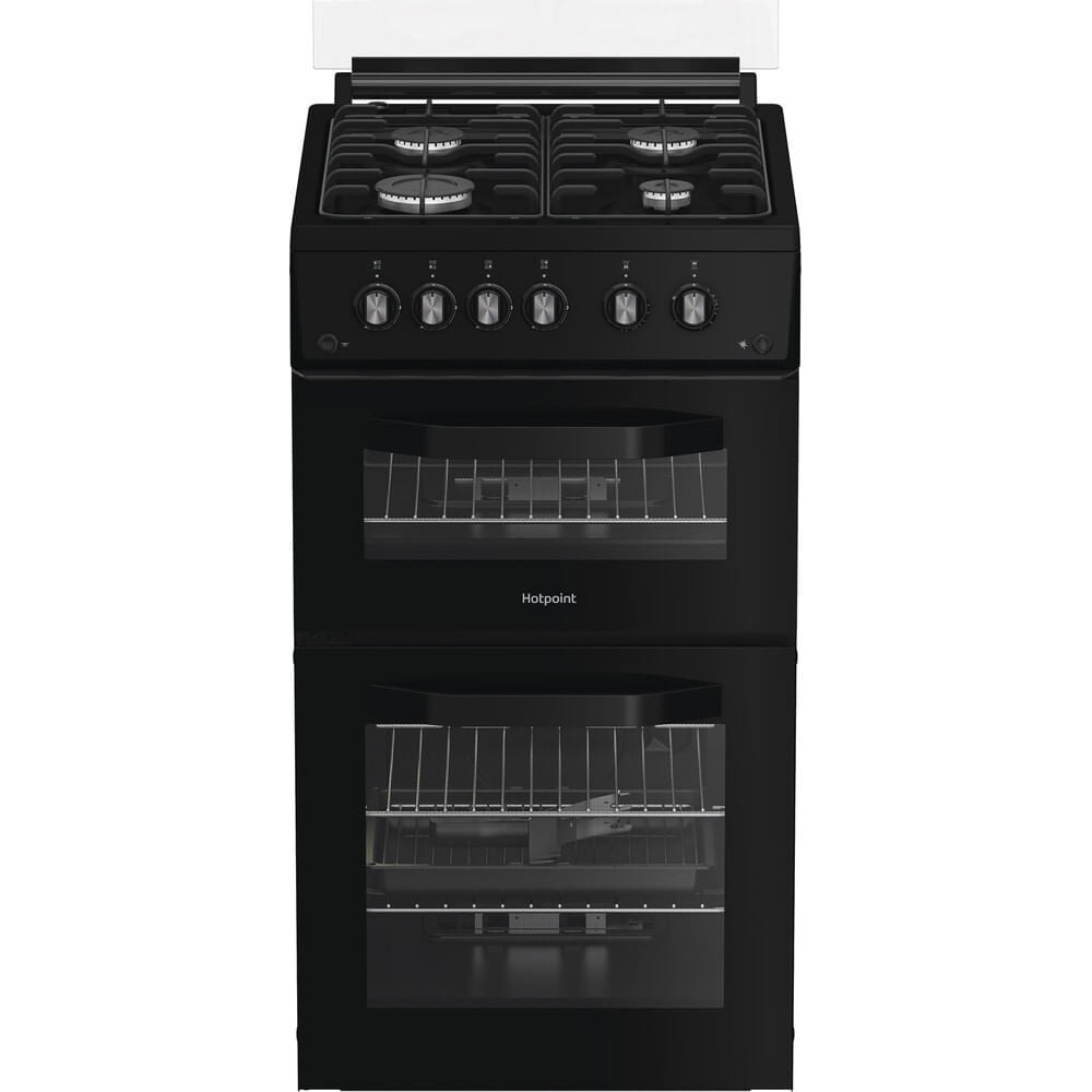 Hotpoint HDG5GCB 50cm wide Double Oven Gas Cooker – Black – A+/A Rated #417216