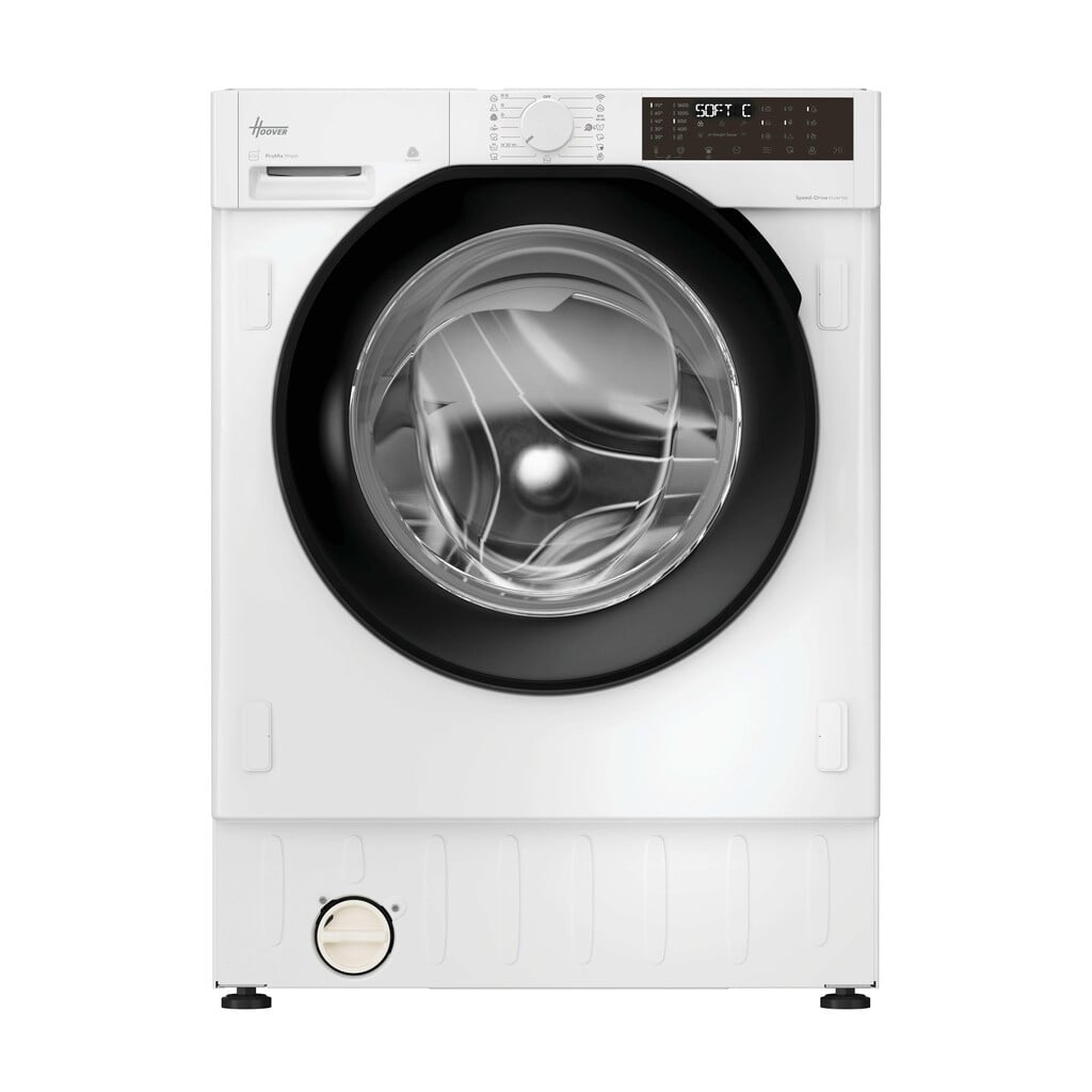 Hoover H-WASH&DRY 400 Pro BH4S696M6DB9-80 Wifi Connected Integrated 9Kg / 6Kg Washer Dryer with 1600 rpm – White / Black – D Rated [Wash&Dry], A Rated [Wash Only] #417603