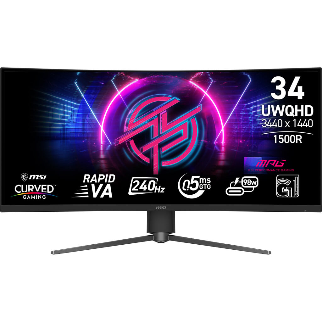 MSI MPG 346CQRF X24 34″ UltraWide Quad HD 240Hz Curved Gaming Monitor – Black #417533