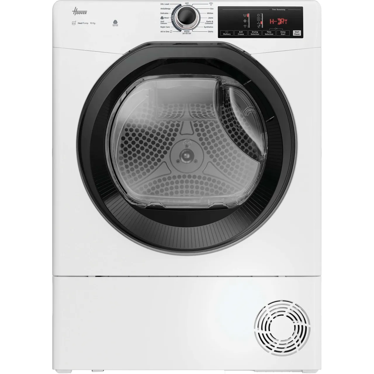 Hoover H-DRY 350 HRE H10N2TBE-80 Wifi Connected 10Kg Heat Pump Tumble Dryer – White – A++ Rated #417749