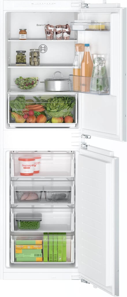 Bosch Series 2 KIN85NFE0G 177cm 50/50 Integrated Fridge Freezer with Fixed Door Hinge – White – E Rated #416815