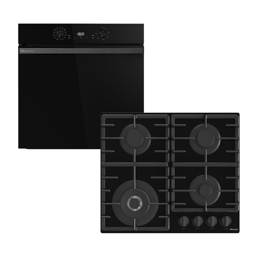 Hisense Hi2 HIPK2PBN60G1 Built In Electric Single Oven and Gas Hob Pack – Black – A+ Rated #417597