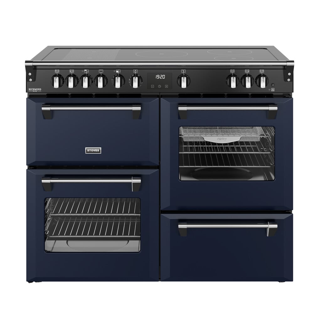 Stoves Richmond Deluxe 110Ei RTY 110cm wide Electric Range Cooker with Induction Hob – Midnight Blue – A Rated #417073