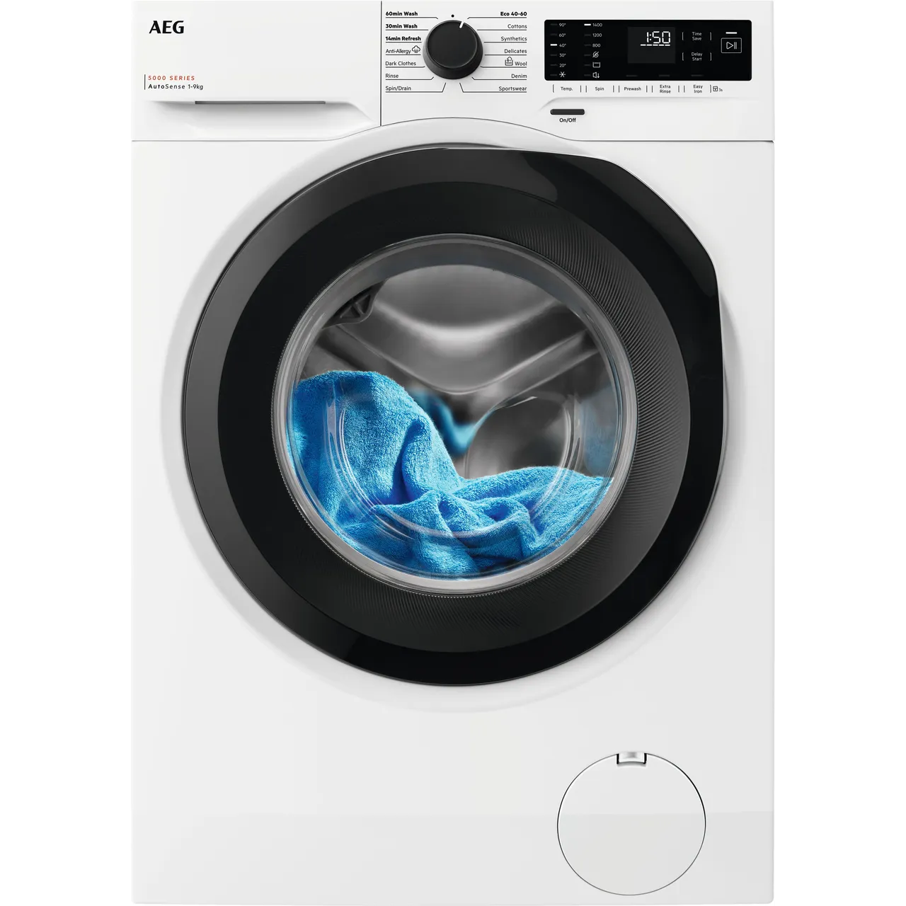AEG 5000 Series LFE50944B 9kg Washing Machine with 1400 rpm – White – A Rated #417581