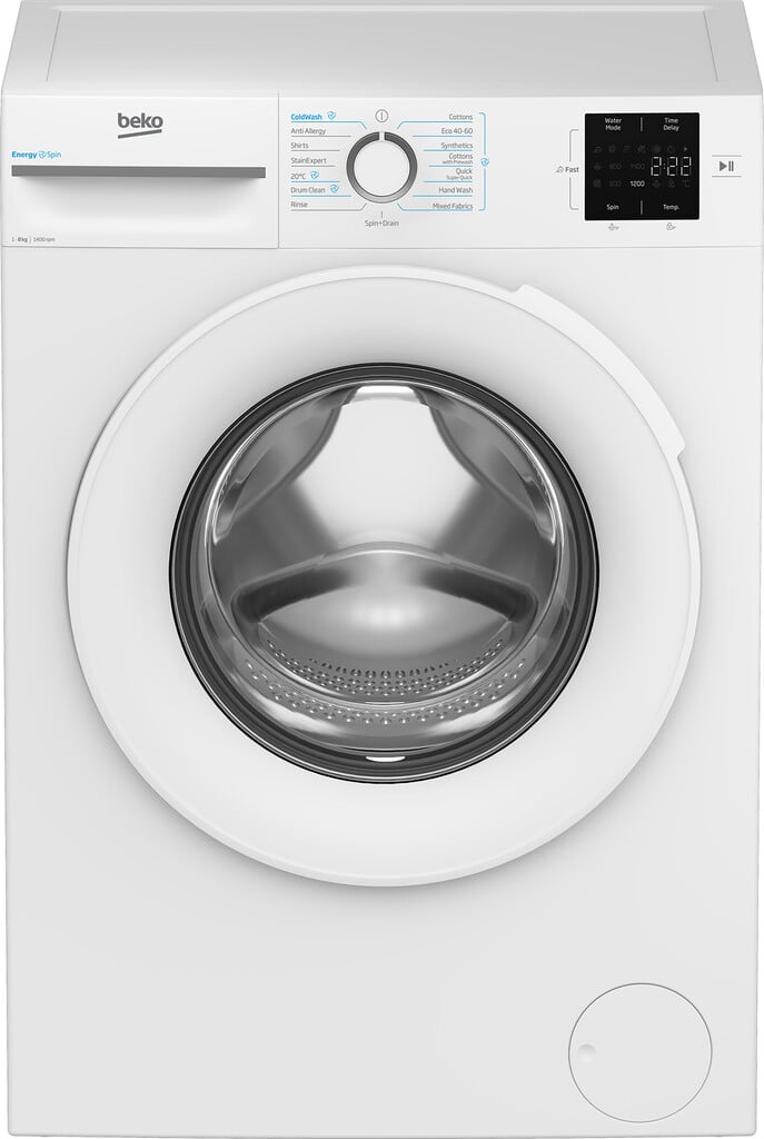 Beko EnergySpin™ BM3WT3841W 8kg Washing Machine with 1400 rpm – White – A Rated #417376