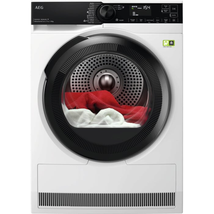 AEG 9000X AbsoluteCare® Pro TR948V4BC Wifi Connected 8Kg Heat Pump Tumble Dryer – White – A+++ Rated #409492