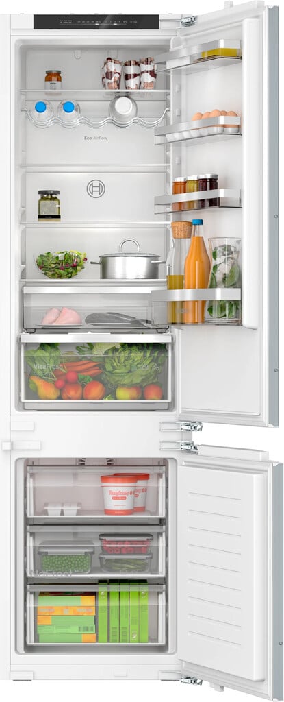 Bosch Serie 4 KIN96VFD0G 194cm 70/30 Integrated Frost Free Fridge Freezer with Fixed Door Hinge – White – D Rated #417164