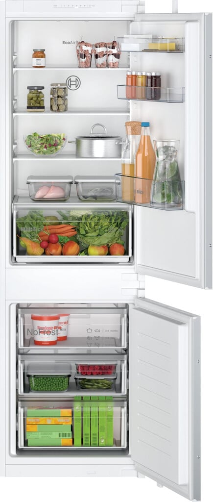 Bosch Series 2 KIN86NSE0G 177cm 60/40 Integrated Frost Free Fridge Freezer with Sliding Door Hinge – White – E Rated #417207
