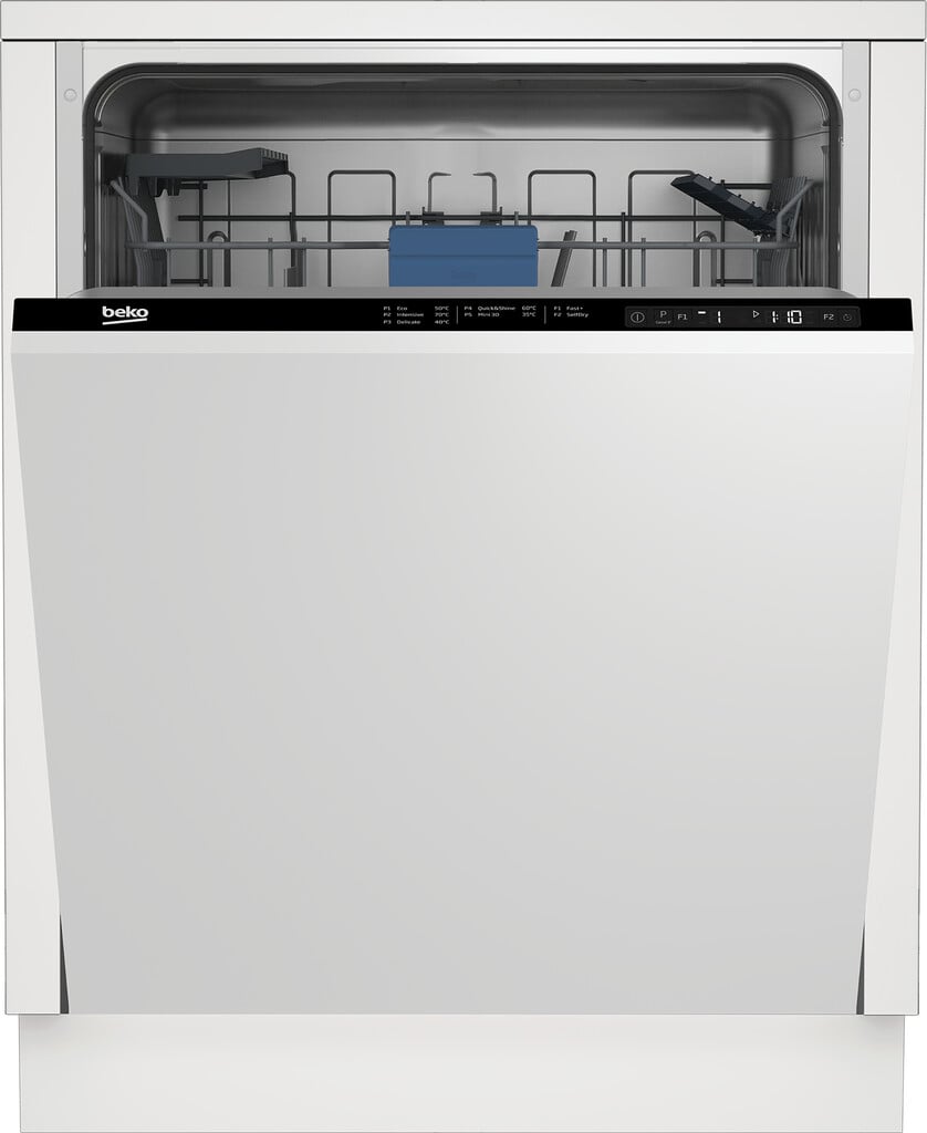 Beko BDIN25440 Integrated Full Size Dishwasher – Black Control Panel with Fixed Door Hinge Kit – C Rated #418008
