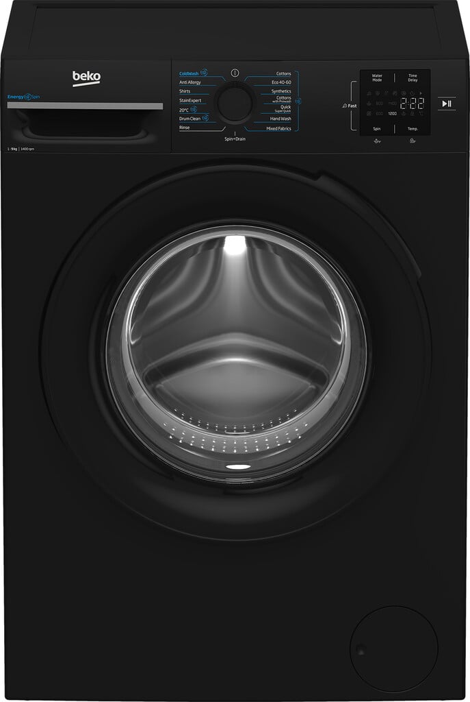 Beko EnergySpin™ BM3WT3941B 9kg Washing Machine with 1400 rpm – Black – A Rated #417567