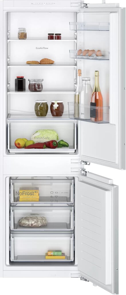 NEFF N30 KI7861FE0G 177cm 60/40 Integrated Fridge Freezer with Fixed Door Hinge – White – E Rated #416837