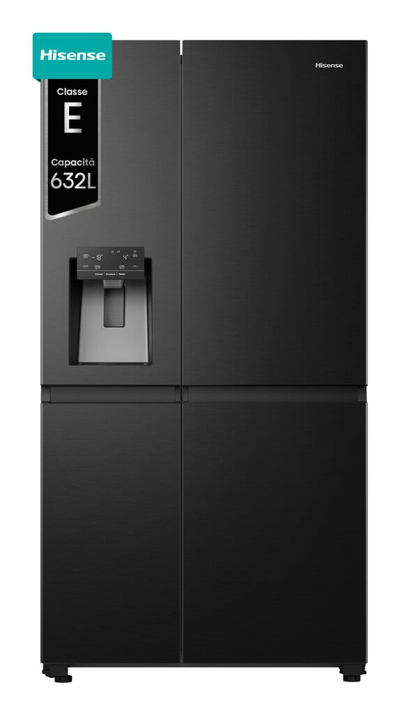 Hisense PureFlat Infinite RS818N4TFE Wifi Connected Non-Plumbed Total No Frost American Fridge Freezer – Black / Stainless Steel – E Rated #417419